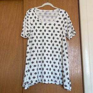 LuLaRoe Perfect T- L Football Pattern